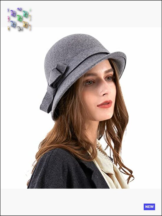 Wool Felt Bucket Hat Vintage Cloche Fedora Winter Church Bowler Hat main image 7